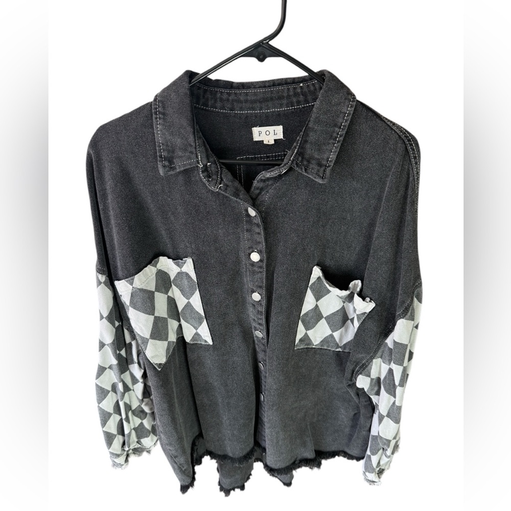Pol raw edge jacket size large